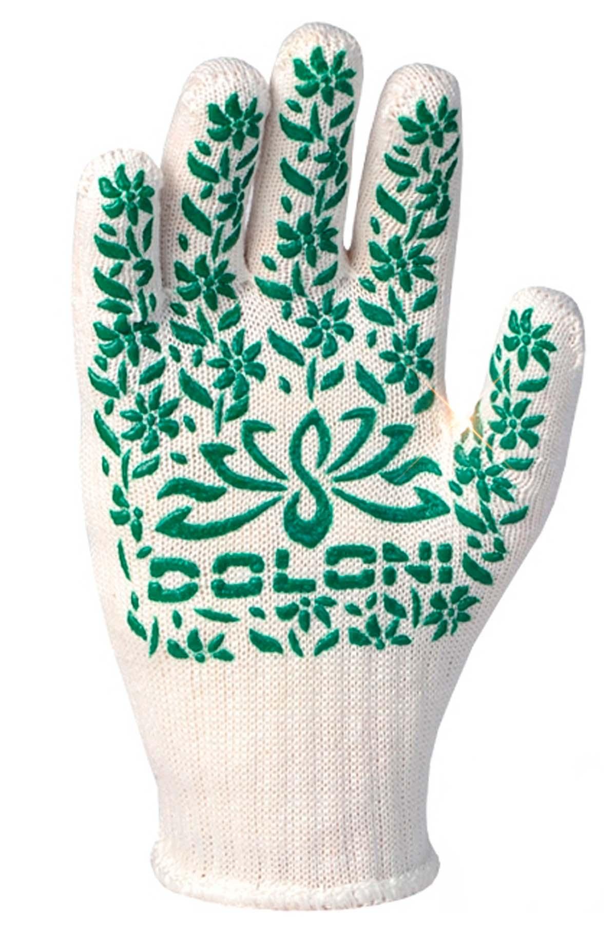 Перчатки рабочие BRS трикотажные хозяйственные из ПВХ садовые 10 шт. Белый Перчатки рабочие BRS трикотажные хозяйственные из ПВХ садовые 10 шт. Белый