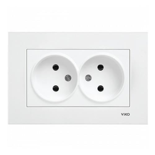 Розетка Viko Karre двойная без заземления Белый (21065-е)