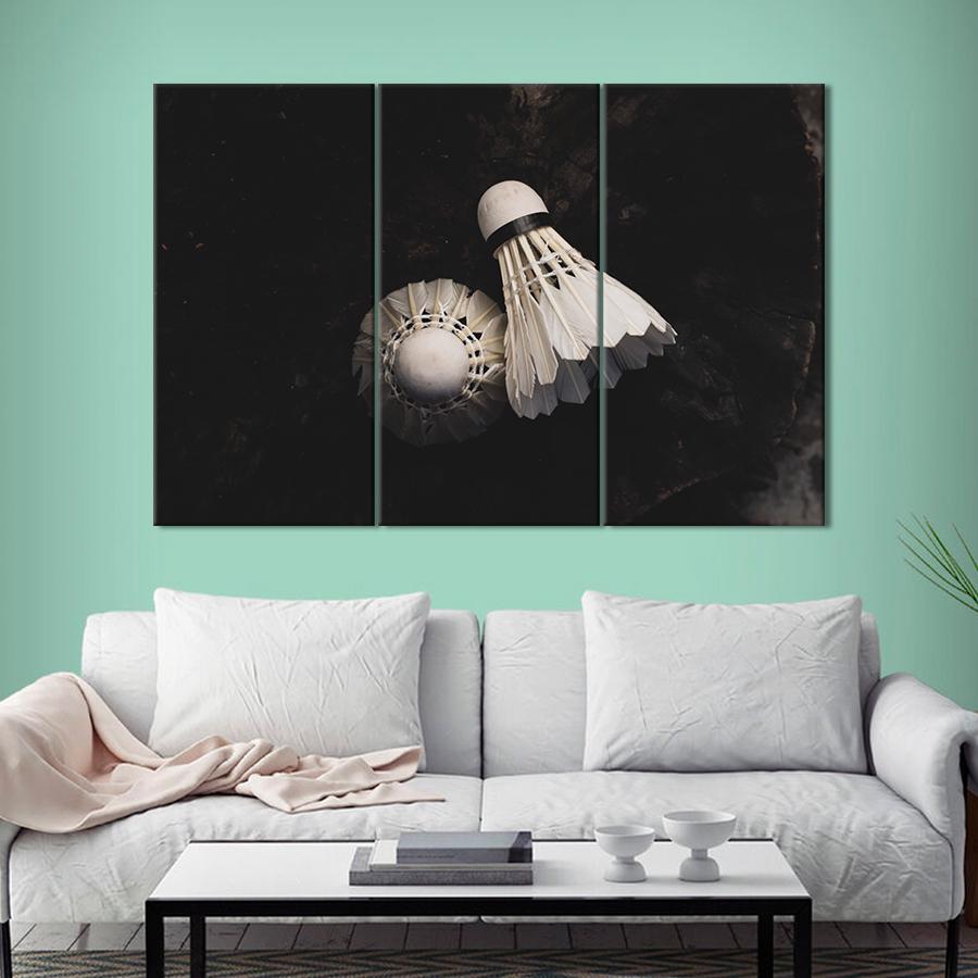 Картина спорт Белые воланчики для бадминтона 128x81 см (A1262-3)