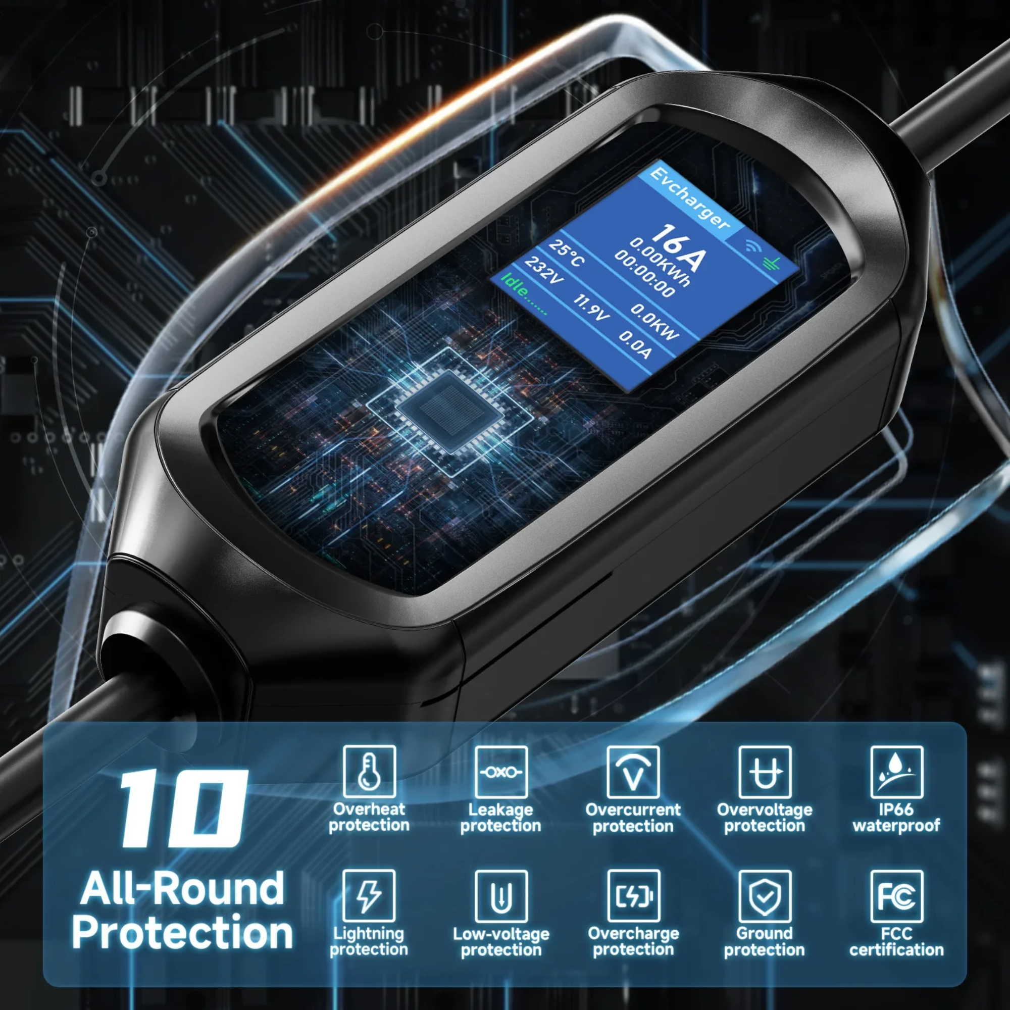 Зарядний пристрій для електромобілів AFEEV Type2 IEC 62196-2 3,5 м кабелю 32 A до 7 кВт/перехідник IP66 з Wi-Fi та розумним керуванням (29610720) - фото 8 Зарядний пристрій для електромобілів AFEEV Type2 IEC 62196-2 3,5 м кабелю 32 A до 7 кВт/перехідник IP66 з Wi-Fi та розумним керуванням (29610720) - фото 8