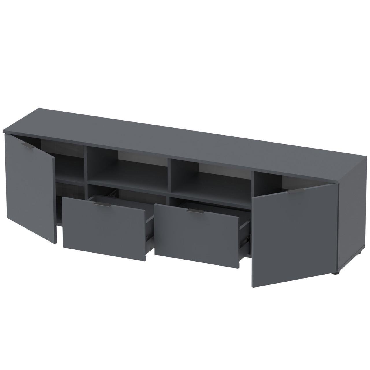 Тумба під ТВ Doros Рон 4 180х38х50 см Графітовий (DRS-011299) - фото 5 Тумба під ТВ Doros Рон 4 180х38х50 см Графітовий (DRS-011299) - фото 5