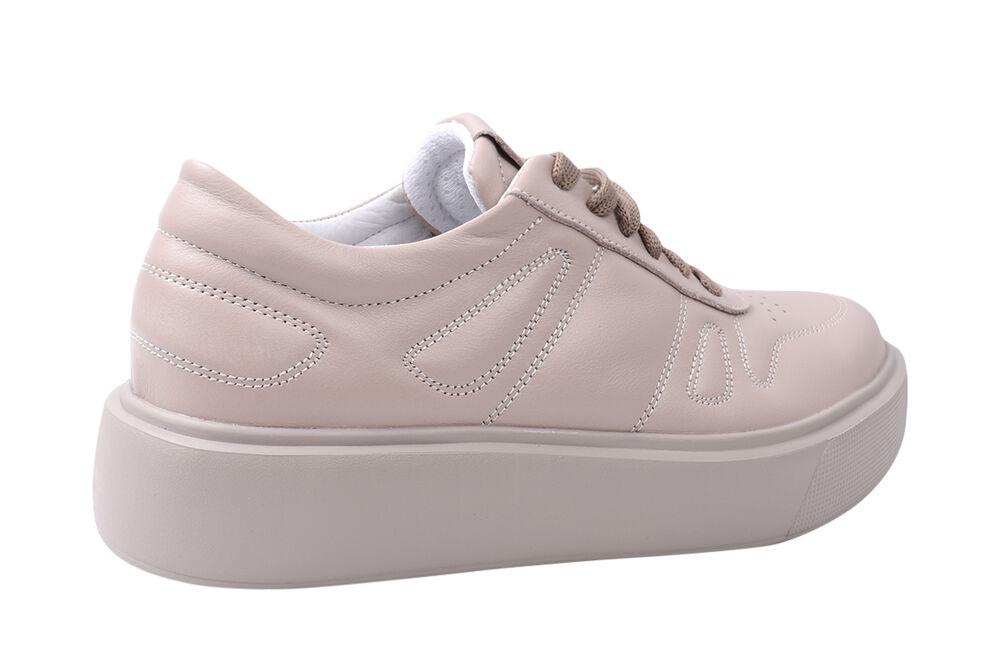 Кеды женские Masheros из кожи на низком ходу на шнуровке Капучино (23-21DTC 40) - фото 4