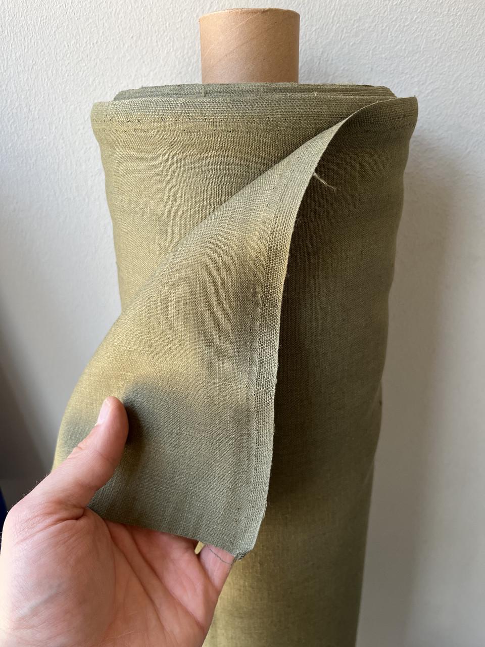 Тканина Linen Plus костюмна 100% льон Оливковий 1524 - фото 5
