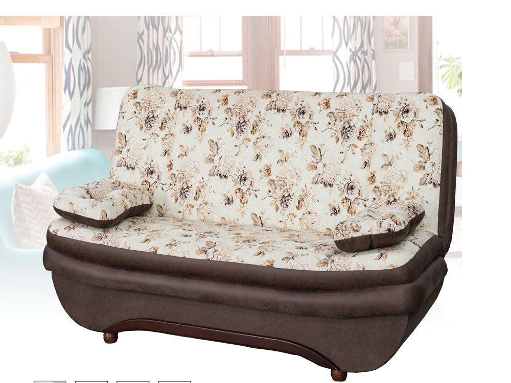 Диван Стелла 1960x1000x920 (раскладной/еврокнижка) из ДСП дерево /ткань Луиза коричневый Мебель Сервис