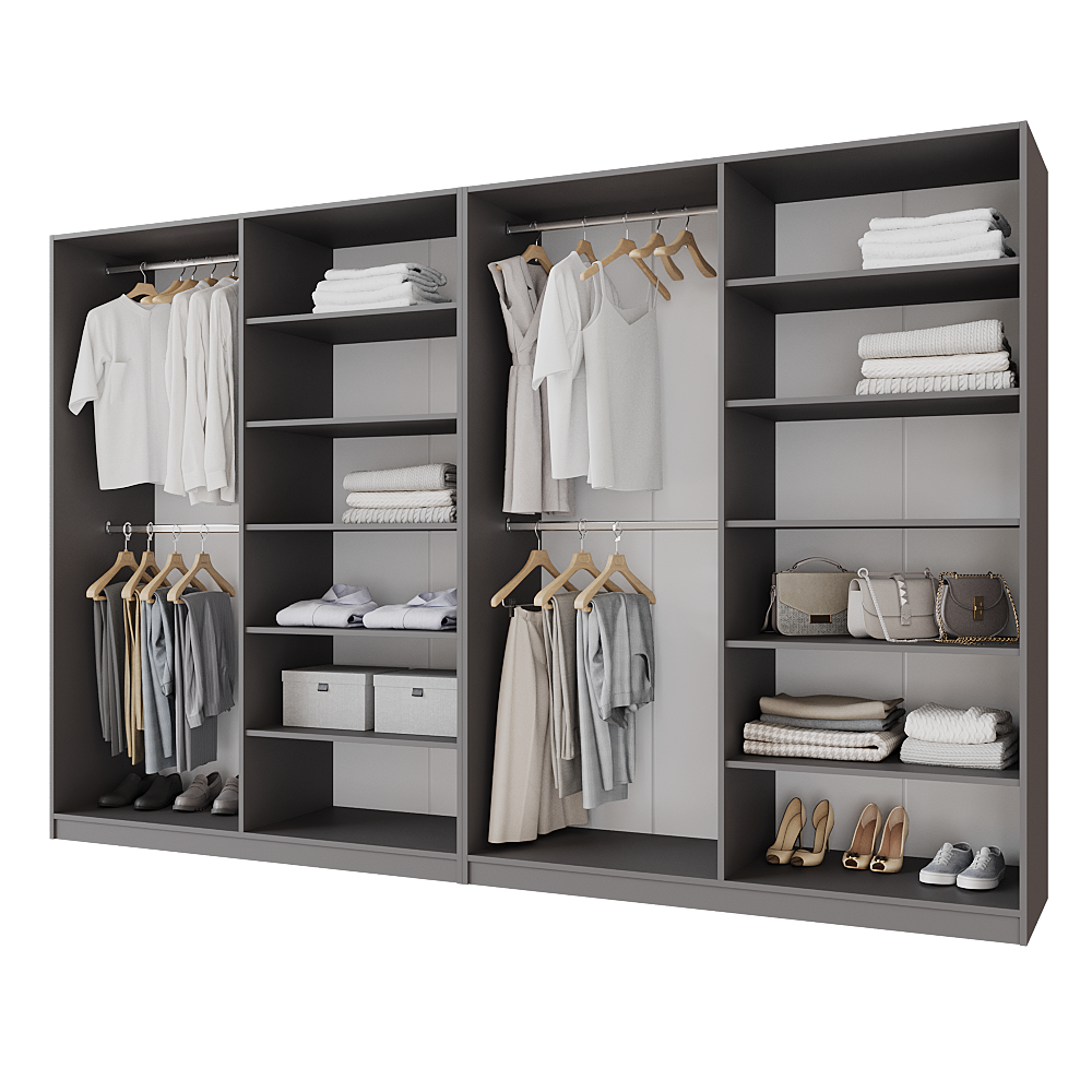 Шафа розпашна Меблітренд Чиназес Чи-3200 3200х500х2050 мм Графітовий/Білий (26890758) - фото 3 Шафа розпашна Меблітренд Чиназес Чи-3200 3200х500х2050 мм Графітовий/Білий (26890758) - фото 3