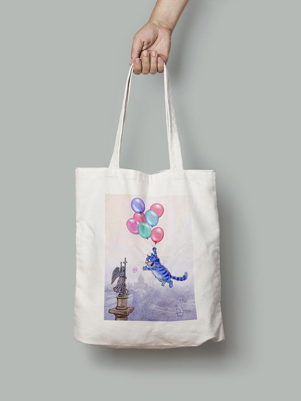Эко-сумка Полет на воздушных шариках шопер (rinaz_20201633029_Bag)
