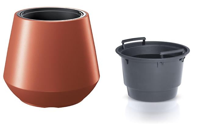 Горшок для цветов Prosperplast HEOS 39,5х35 см круглый с вкладышем Медный