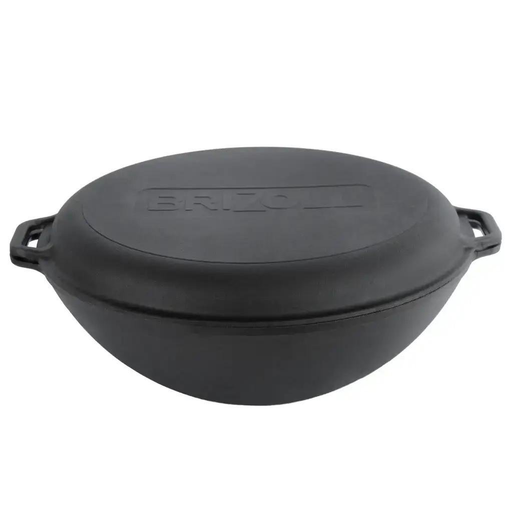 Сковорода из чугуна с крышкой-сковородой WOK Brizoll W36-3 8 л 36 см
