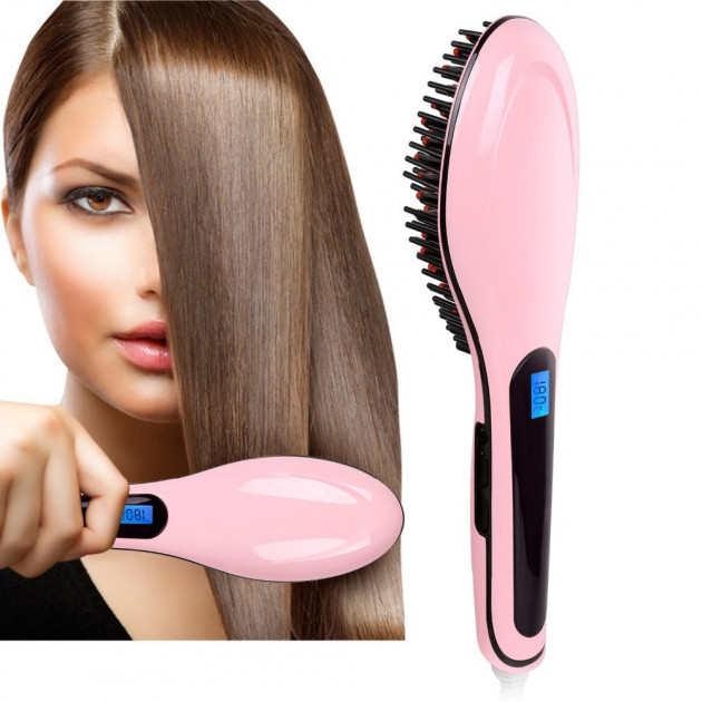 Электрическая расческа-выпрямитель Fast Hair Straightener HQT-906 Pink - фото 5 Электрическая расческа-выпрямитель Fast Hair Straightener HQT-906 Pink - фото 5