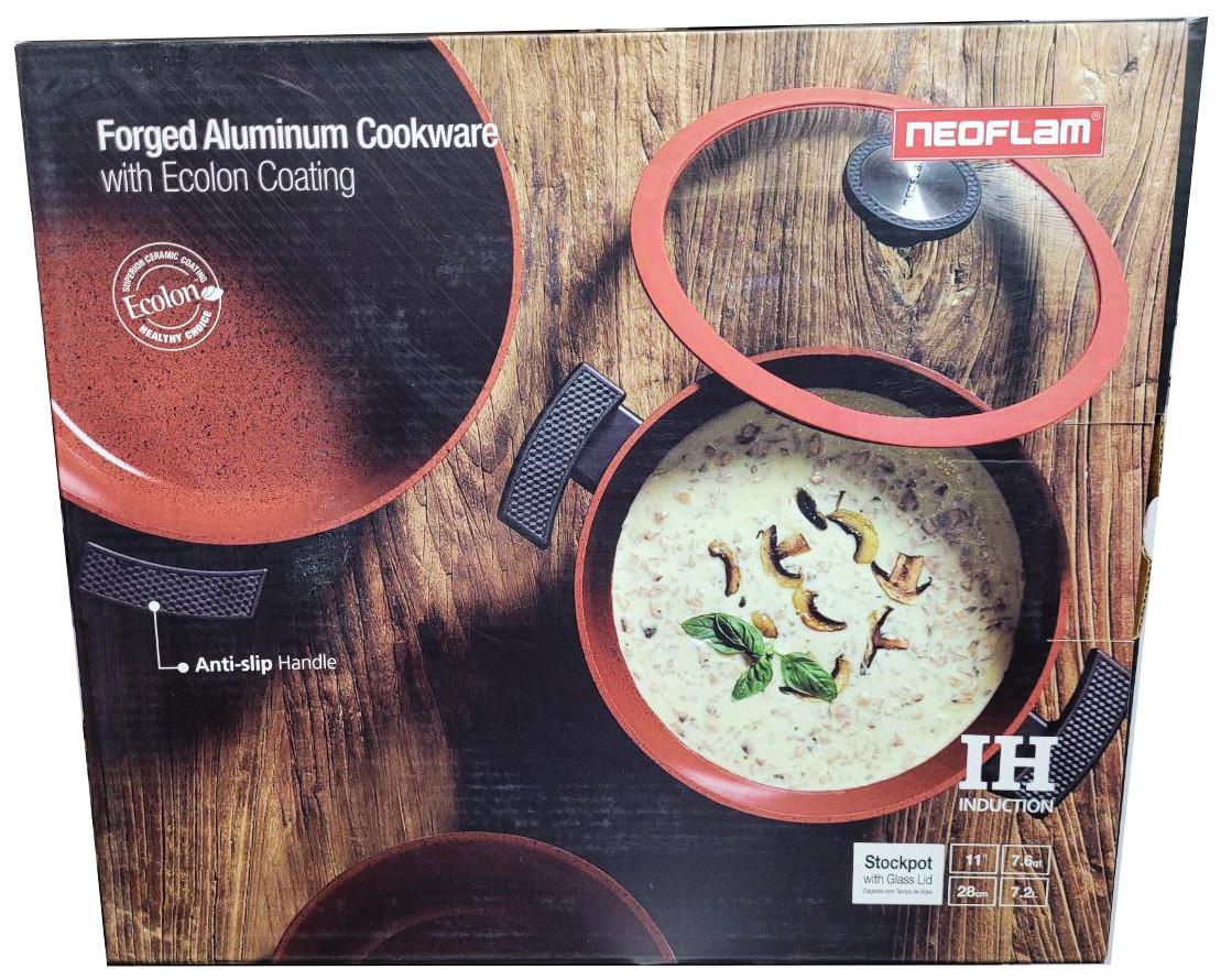 Каструля з кришкою Neoflam EC-DC-C28I мармурове покриття 28 см 7,2 л Чорно-червоний (1929267484) - фото 11 Каструля з кришкою Neoflam EC-DC-C28I мармурове покриття 28 см 7,2 л Чорно-червоний (1929267484) - фото 11