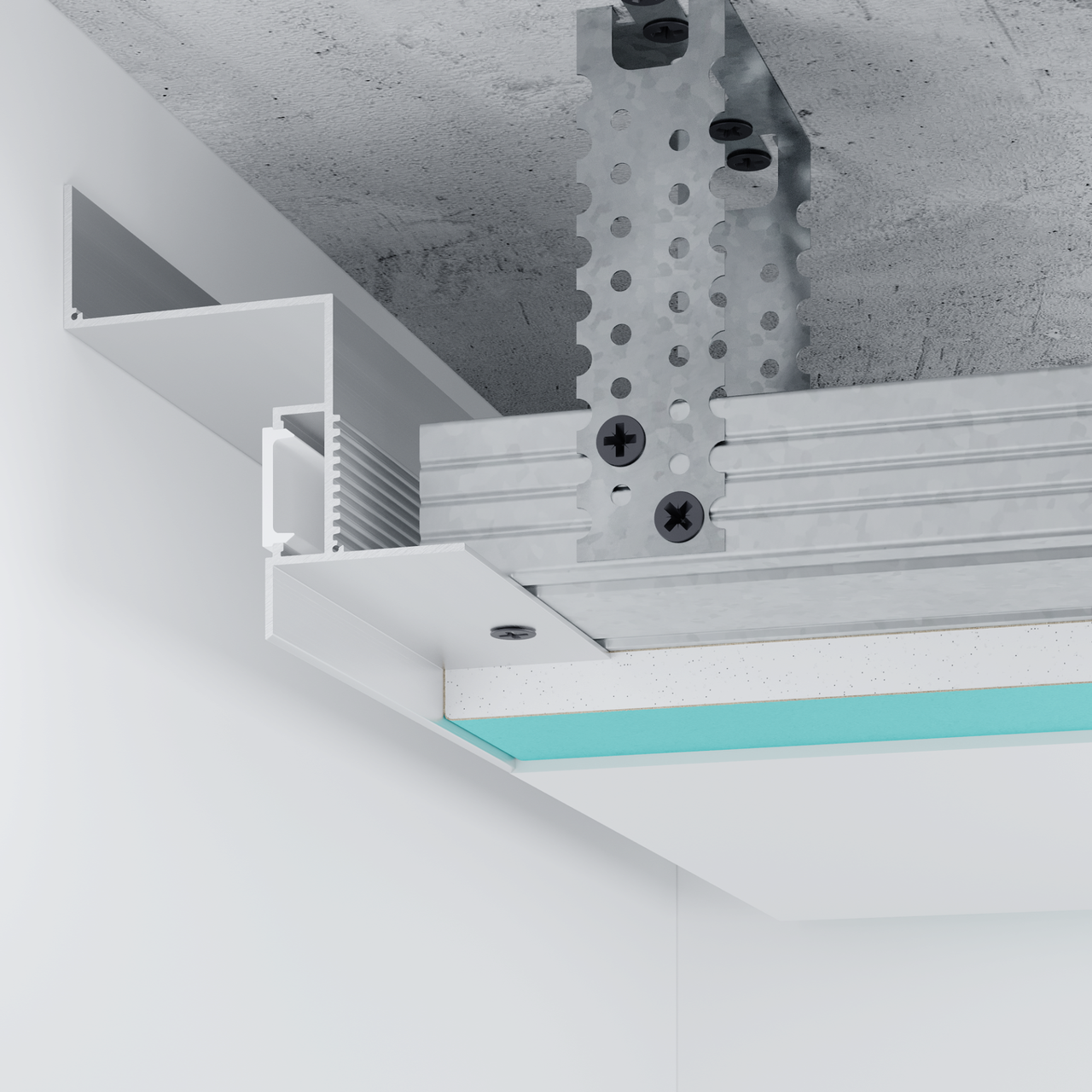 Профіль тіньового шва FSPRO під LED-стрічку алюмінієвий Без покриття 40 мм 3 м (F2.4060L24)