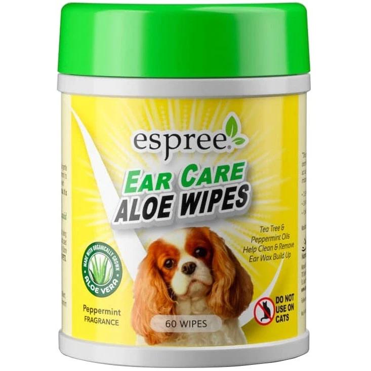 Влажные салфетки Espree Ear Care Aloe Wipes Pet для ушей собак с алоэ 60 шт. (e01277)