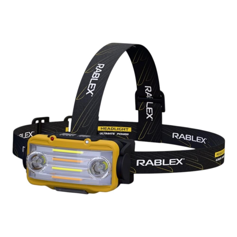 Фонарь налобный аккумуляторный светодиодный Rablex RB977 желтый+белый+красный 3хT6+4хCOB Sensor Type-C (4822442295006)