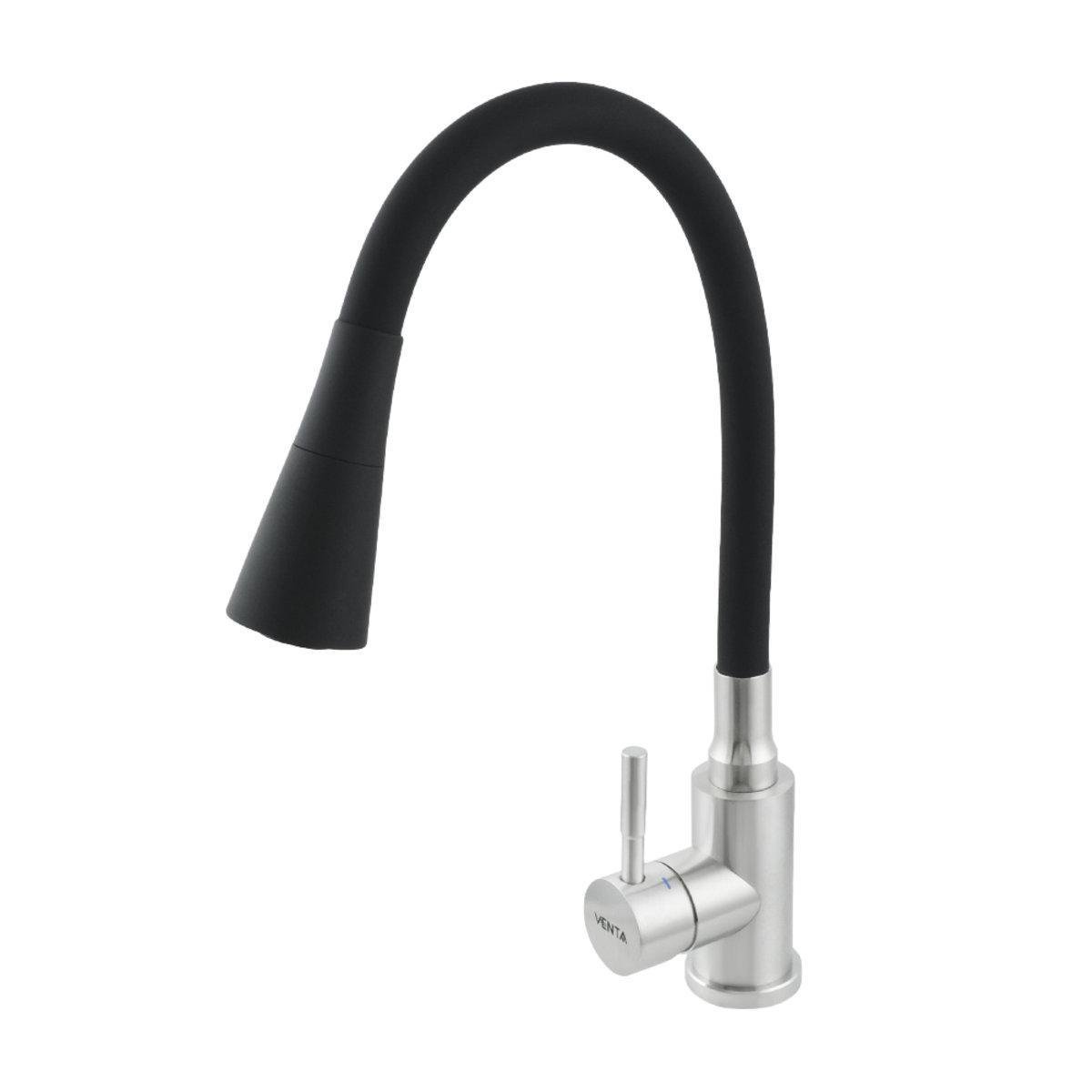 Смеситель для кухни Venta VS473SB Нержавеющая сталь/Черный (SW-82287)