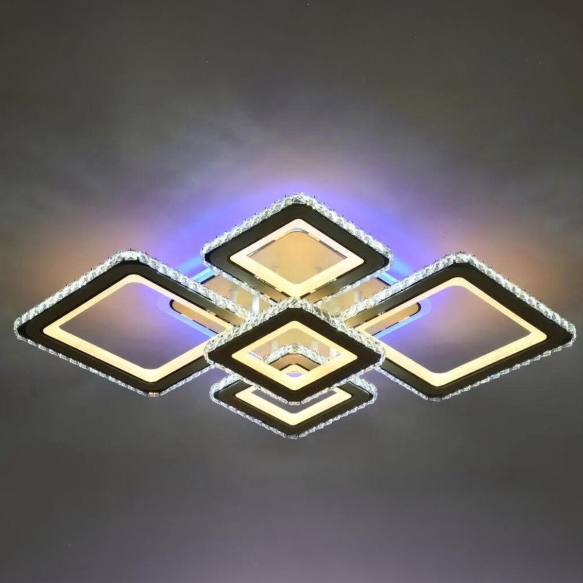 Люстра светодиодная Sirius с подсветкой 234W 3000-6500К Белый/Хром (Ш 77659/3+2 WT+CR)