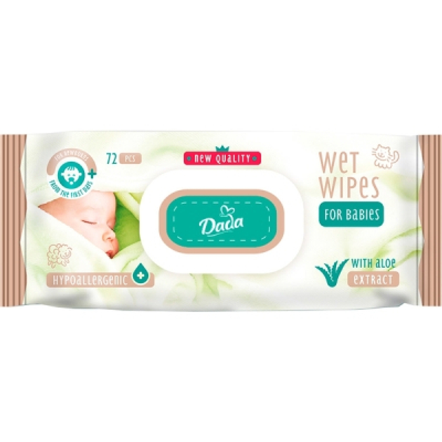 Вологі серветки для дітей Dada Алое клапан 72 шт. (2297143439)
