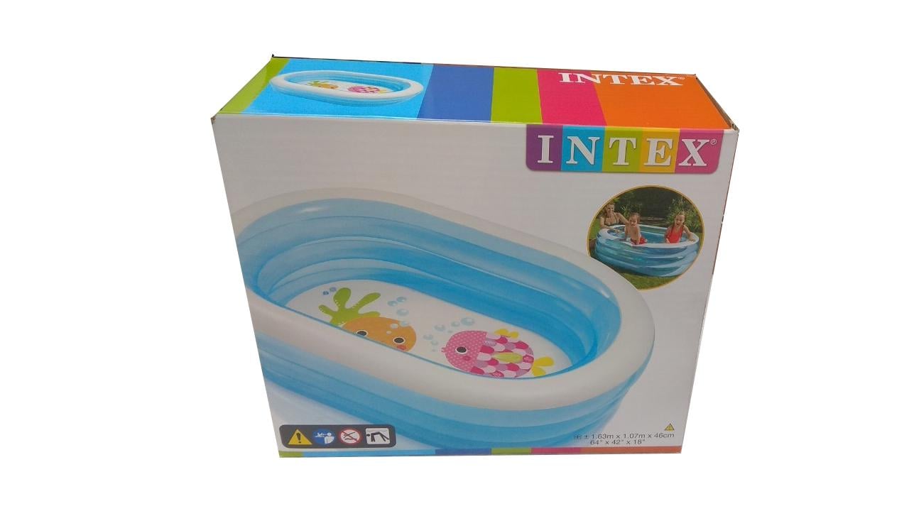 Бассейн надувной Intex с насосом 163х107х46 см (57482) - фото 3