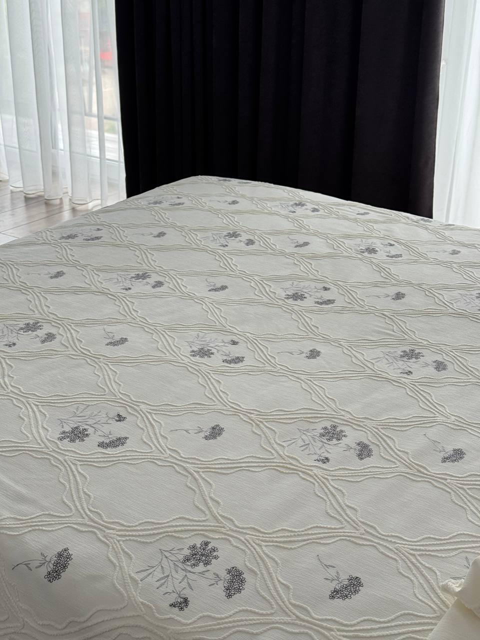 Покривало Бароко №5 бавовна 180х250 см Молочний (55677-5-180x250cm) - фото 2 Покривало Бароко №5 бавовна 180х250 см Молочний (55677-5-180x250cm) - фото 2