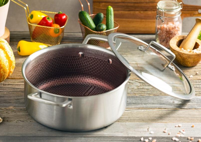 Каструля із нержавіючої сталі Edenberg з кришкою та тришаровим антипригарним покриттям 3,5 л 22 см (EB-17052) - фото 2 Каструля із нержавіючої сталі Edenberg з кришкою та тришаровим антипригарним покриттям 3,5 л 22 см (EB-17052) - фото 2