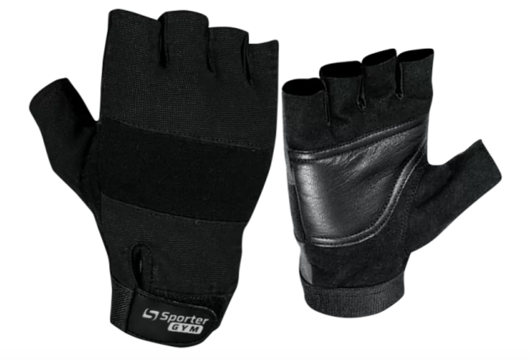 Перчатки мужские Sporter Gym Men Weightlifting Glowes MFG-190,6 D Full Black (3796_15-84)