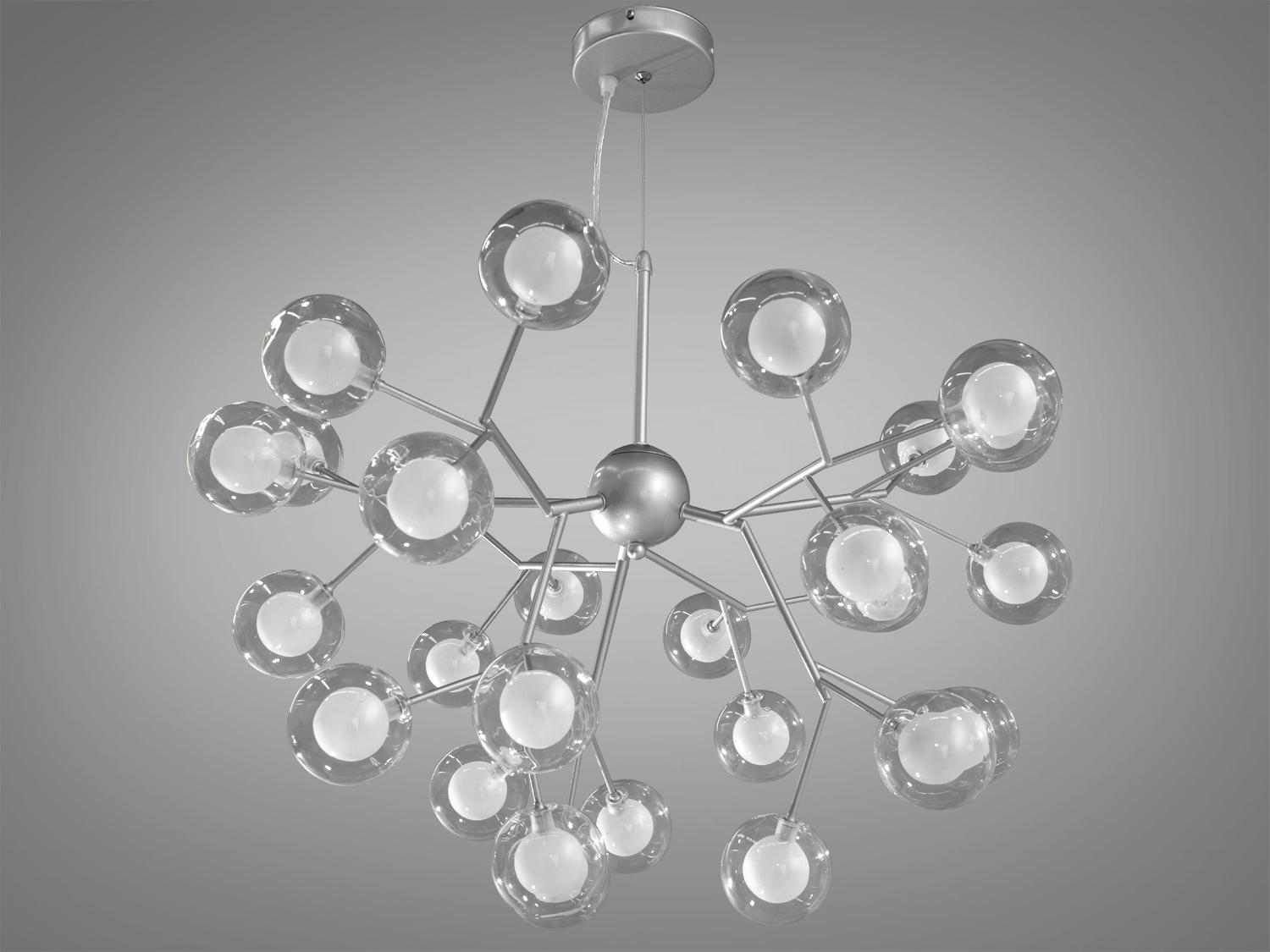 Люстра подвесная Светлячок 27 ламп Хром сатин (887-27B SL) - фото 3 Люстра подвесная Светлячок 27 ламп Хром сатин (887-27B SL) - фото 3