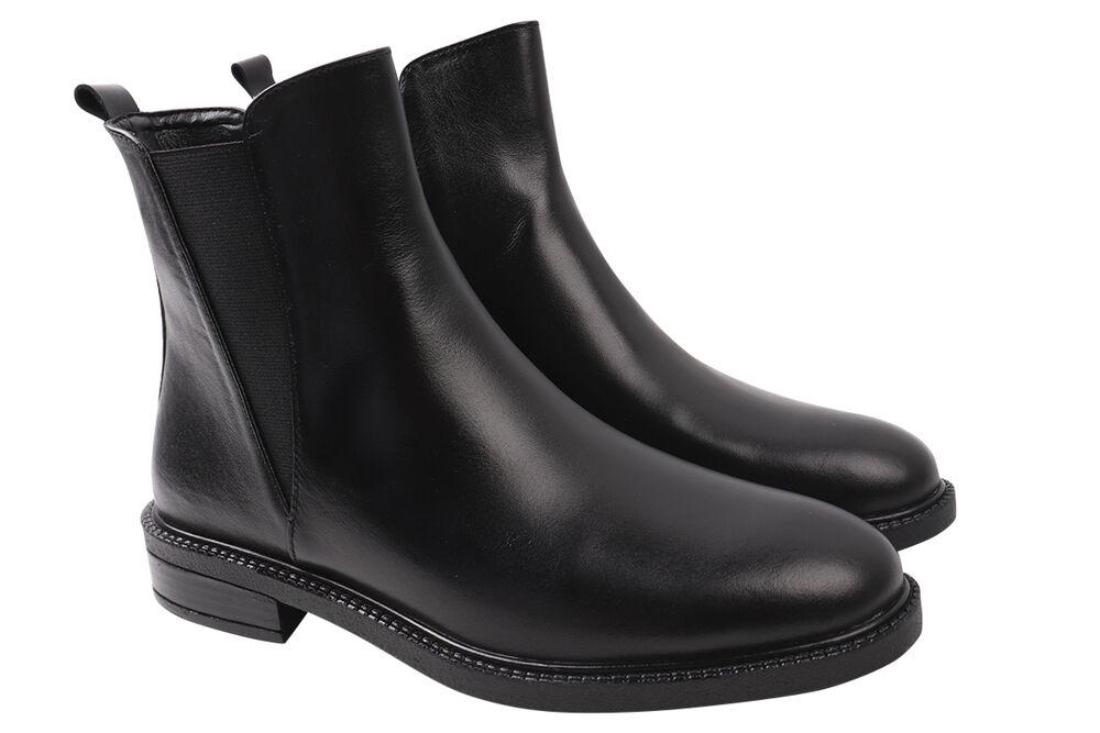 Ботинки женские Grossi на низком каблуке из кожи р. 38 Черный (199-20DHC)