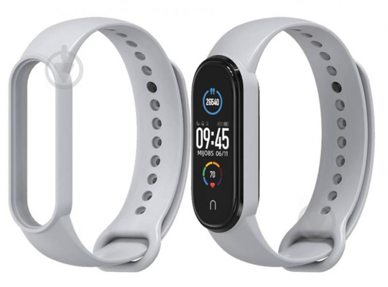 Ремешок для Xiaomi Mi Band 6 силиконовый Серый BeWatch (1540604)