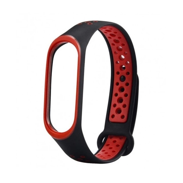 Ремешок спортивный для Mi Band 5/6/7 Красно-черный (29782248)