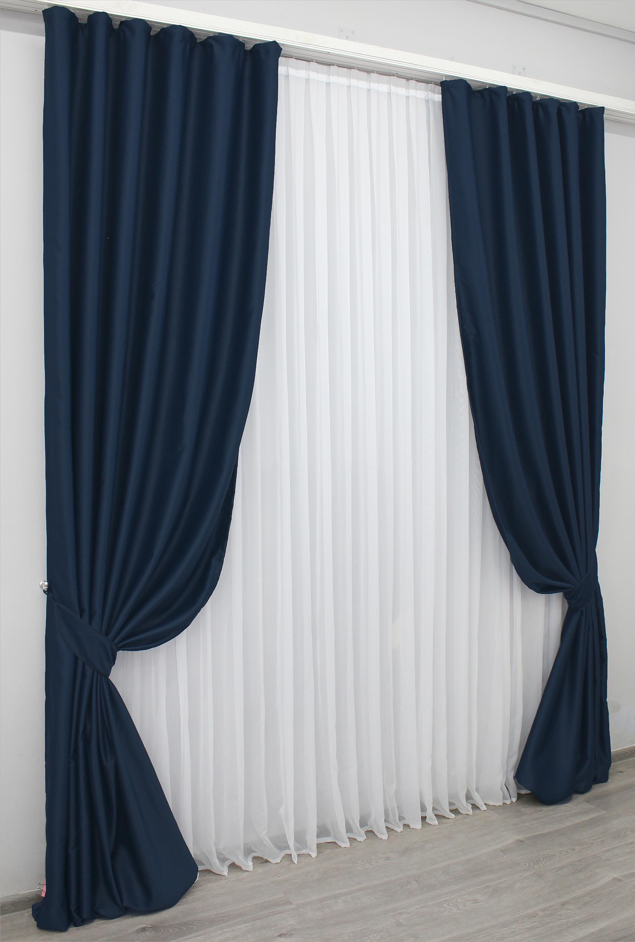 Комплект штор VR-Textil Midnight № 1164ш 100х290 см 2 шт. Темно-синий (31-445) - фото 3