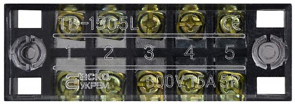 Колодка клеммная в корпусе АСКО-Укрем TB1505 5P 15A 600V (A0130050003) - фото 2