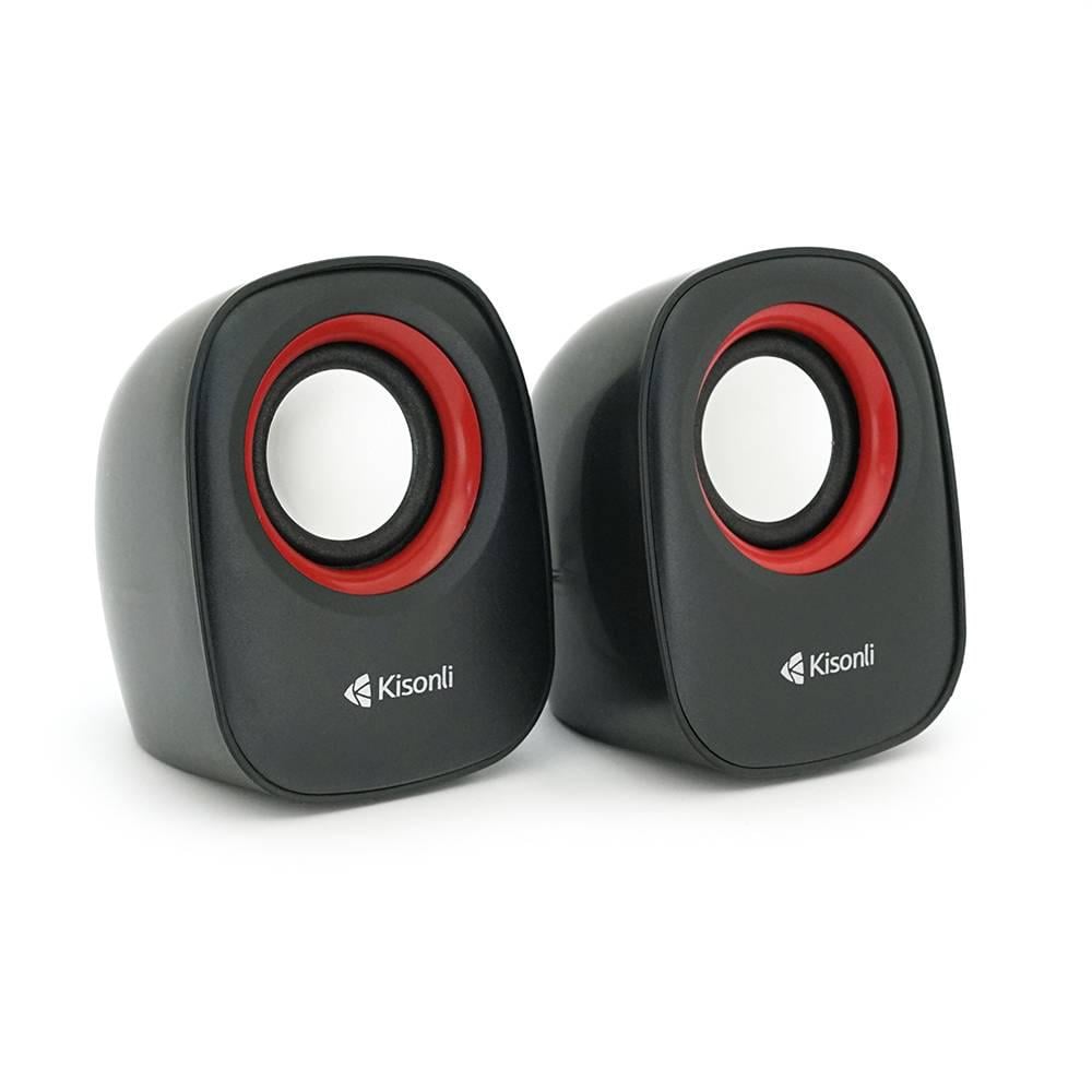 Колонки для ПК і ноутбука Kisonli V360 USB/3,5 мм 2х1,5W 20Hz- 20KHz Red (30816)