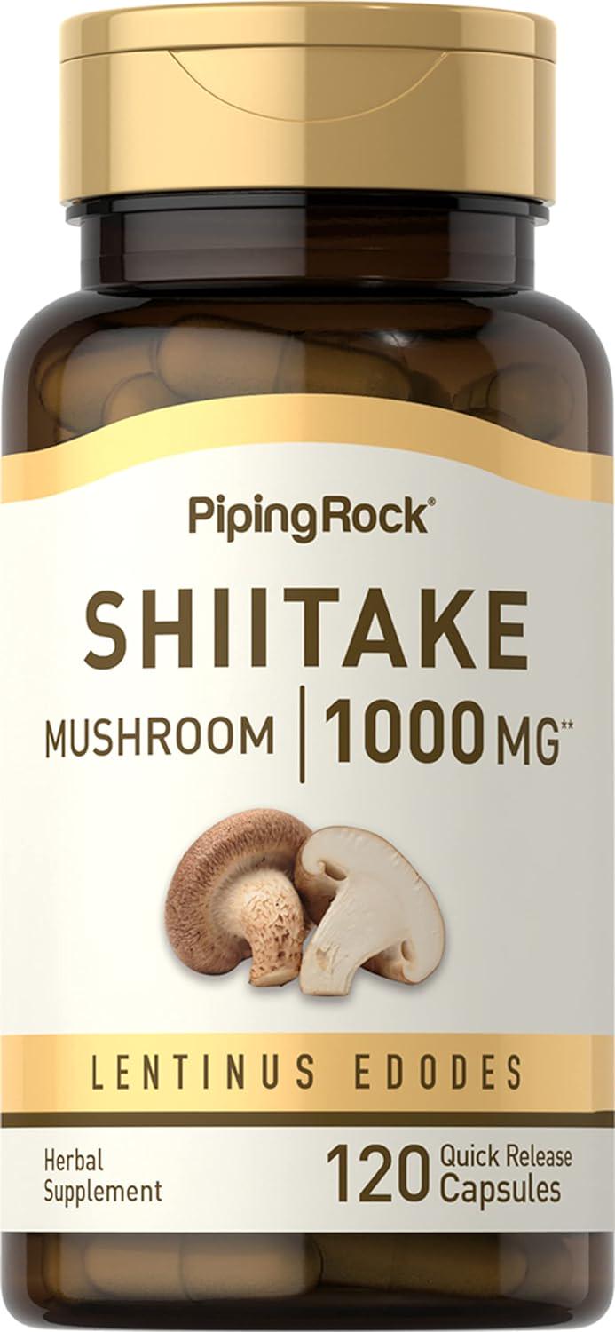 Экстракт грибов шиитаке Piping Rock Shiitake Mushroom 1000 mg 120 капс.