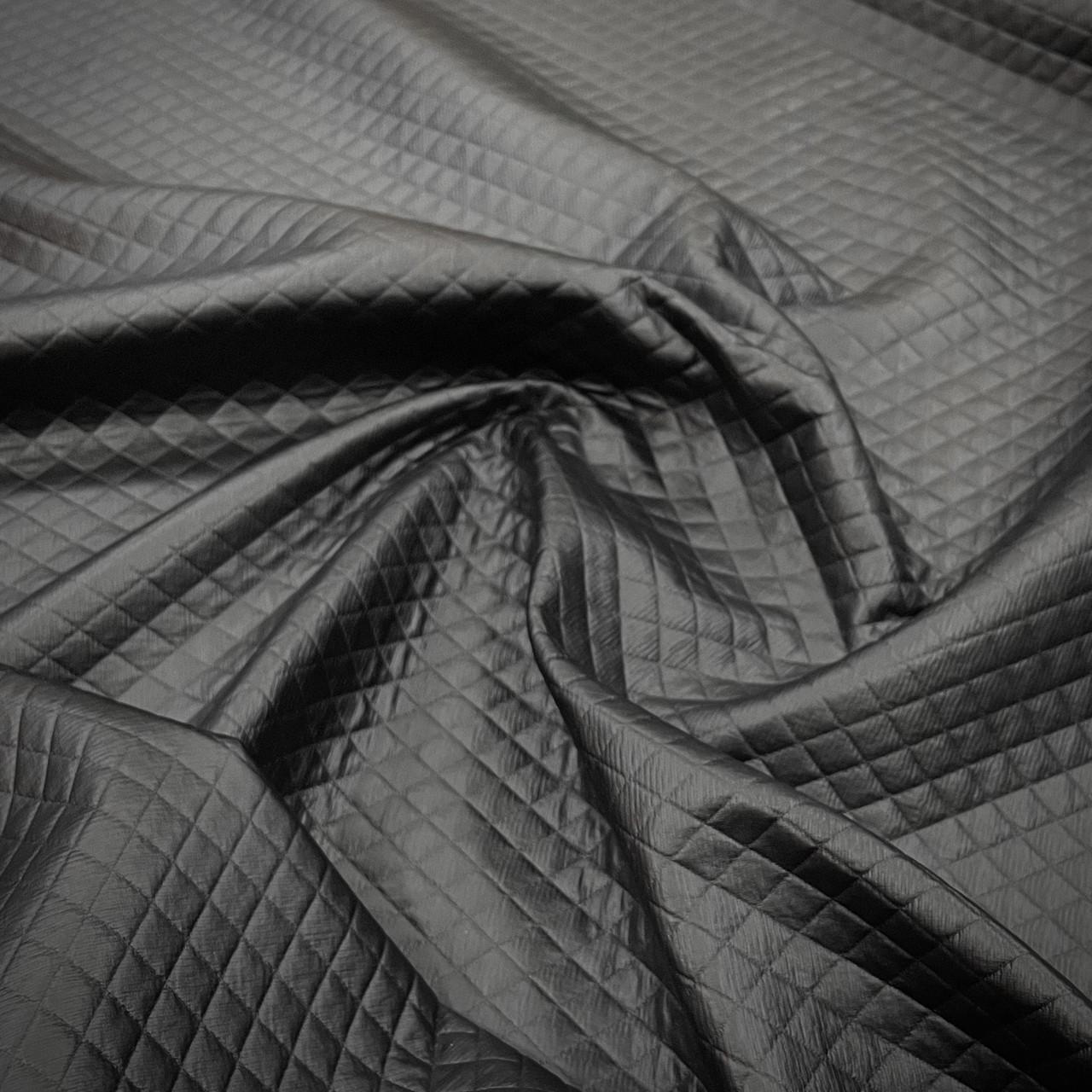 Трикотаж стеганый с напылением Черный (24478987)