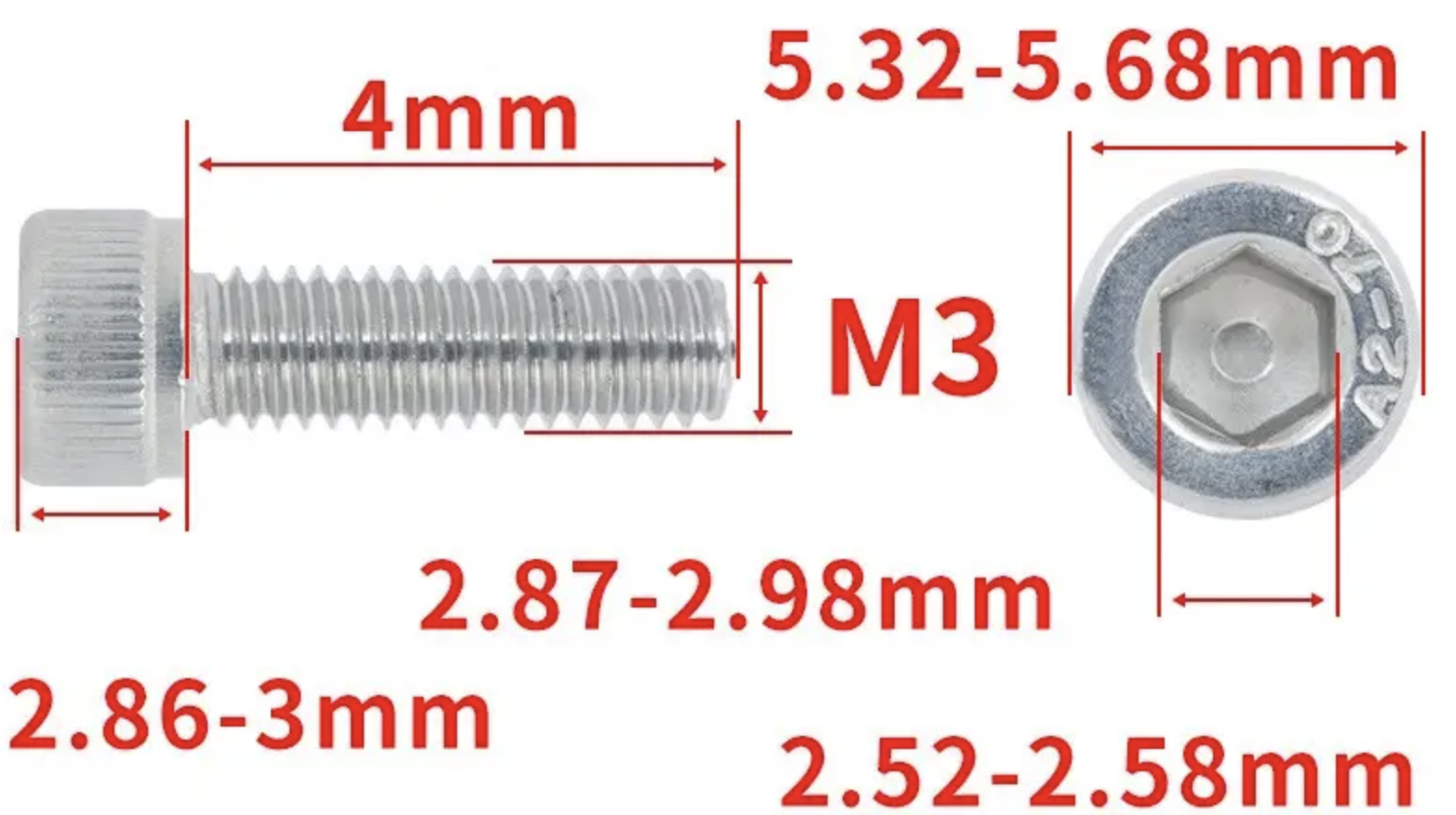 Винт с шестигранной головкой DIN912 M3x4 мм (DIN912_m3_4) - фото 2 Винт с шестигранной головкой DIN912 M3x4 мм (DIN912_m3_4) - фото 2