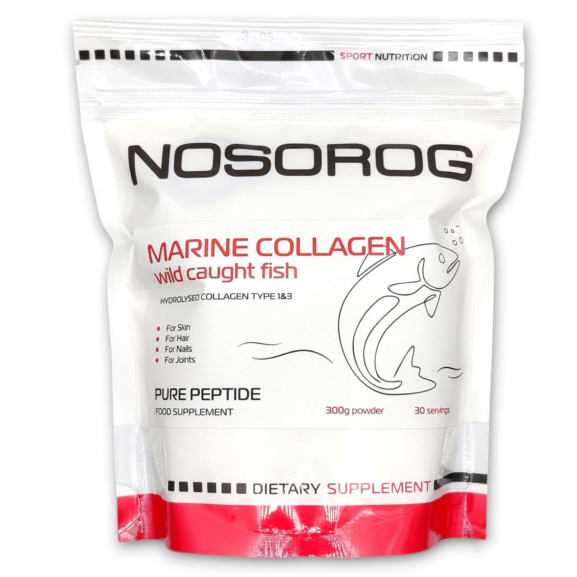 Коллаген морской Nosorog Nutrition Marine collagen 300 грамм натуральный