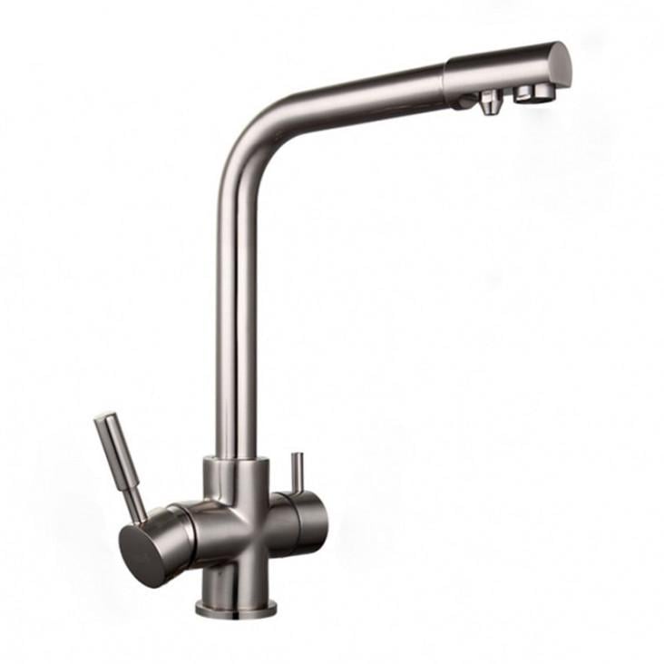 Змішувач для кухні Frap F4352-5 на дві води сатин (1033761) Змішувач для кухні Frap F4352-5 на дві води сатин (1033761)