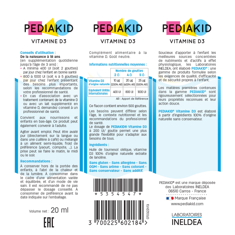 Краплі Pediakid vitamine D3 20 мл - фото 2