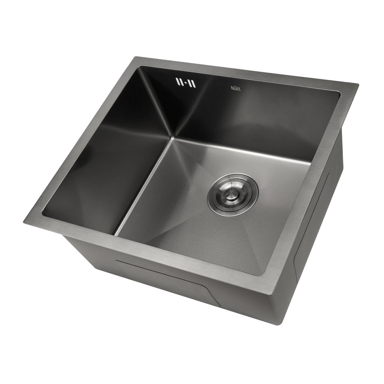 Мийка для кухні під стільницю Nett NBS-5045 з декором неіржавка Чорний (2999642902)
