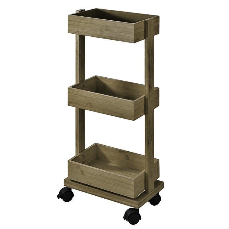 Этажерка для ванной из дерева на колесиках Систери Палисандр (АБТ-000302)
