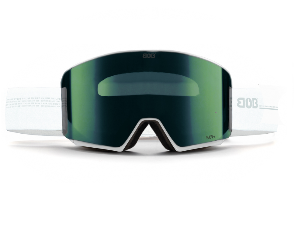 Маска горнолыжная BOB Life S3 White/Green Lens (GOG-023)