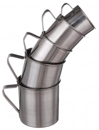 Набір кухлів туристичний APLUS з нержавіючої сталі зі знімними ручками 5 шт. (0501) Набір кухлів туристичний APLUS з нержавіючої сталі зі знімними ручками 5 шт. (0501)