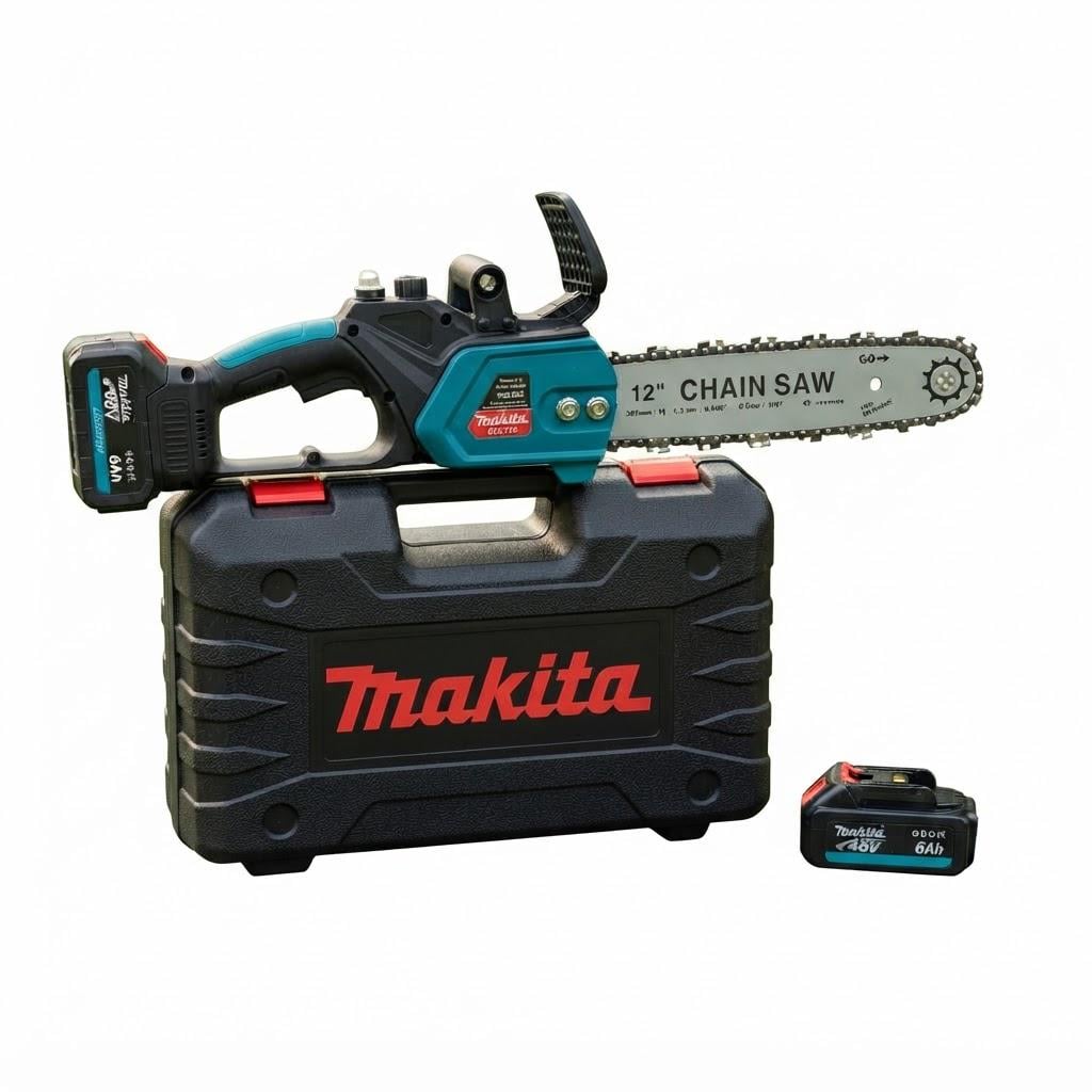 Пила цепная аккумуляторная Makita 48 В 6 А/час шина 30 см бесщеточная/2 аккумулятора/2 цепи/кейс (116)