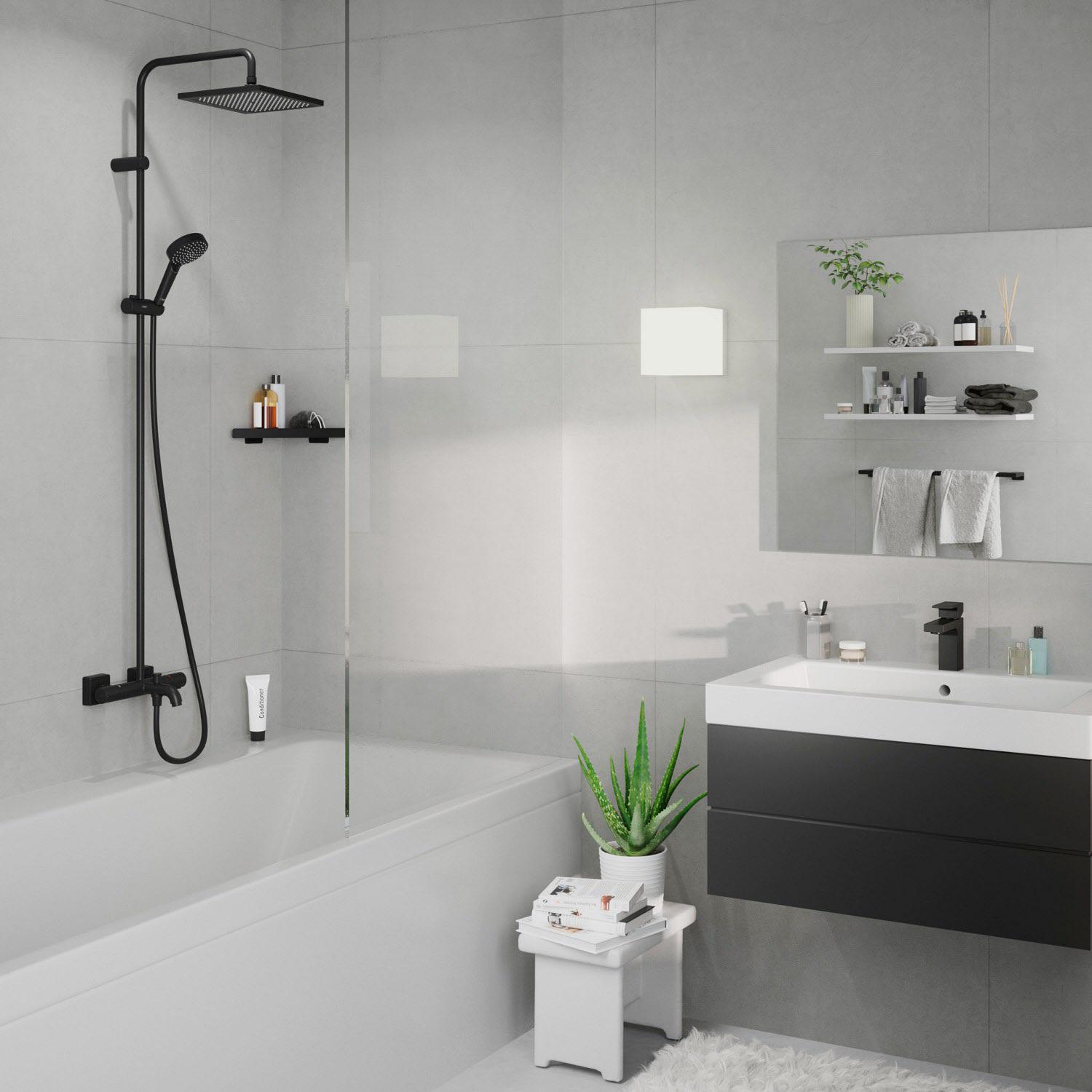 Душова система з термостатом Hansgrohe Vernis 26900670 Чорний (157523) - фото 11