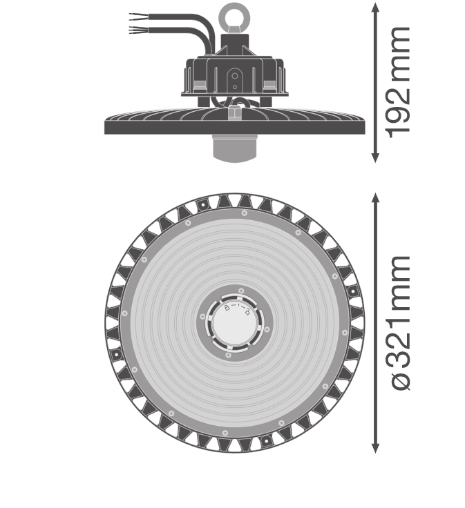 Світильник для високих прольотів Ledvance з датчиком руху 190 W 4000K 27000 lm ⌀ 321 мм HB SEN P 840 110DEG IP65 (4058075603288) - фото 5