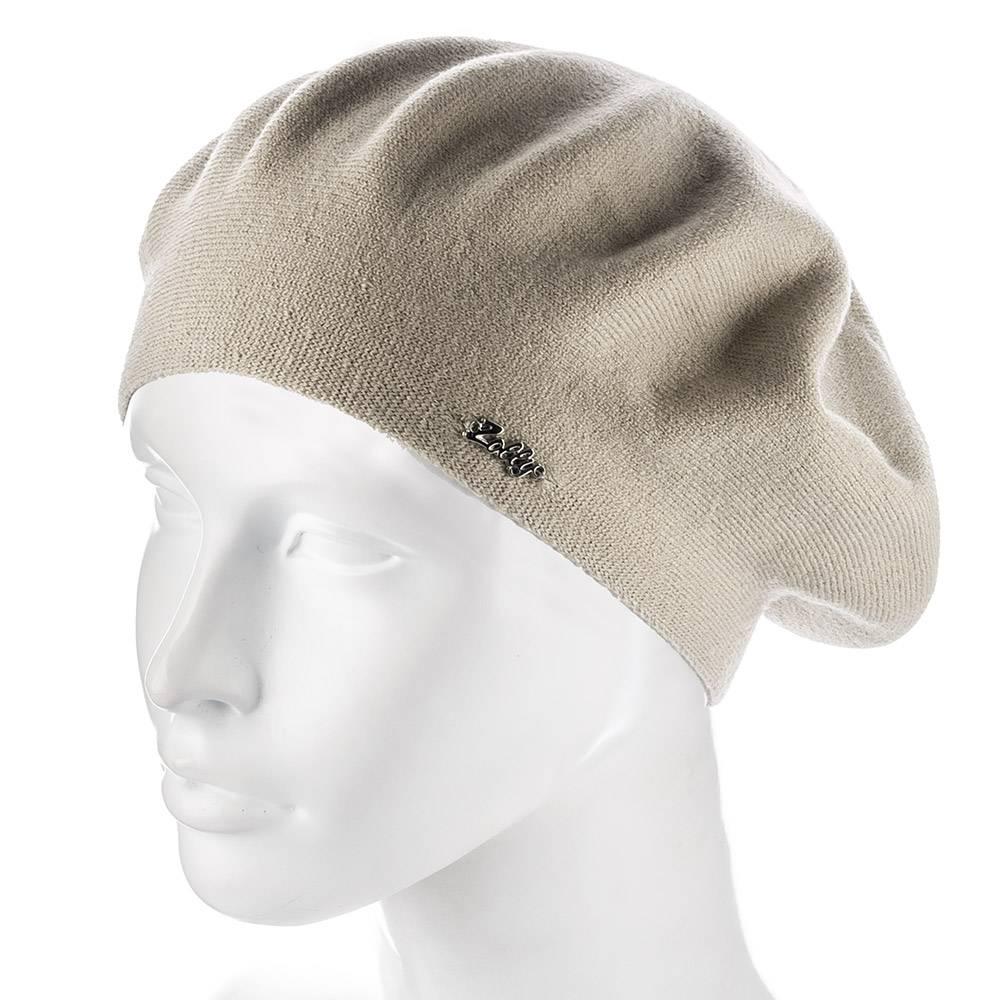 Берет женский Zolly ZH181 пустой двойной тонкой вязки Бежевый