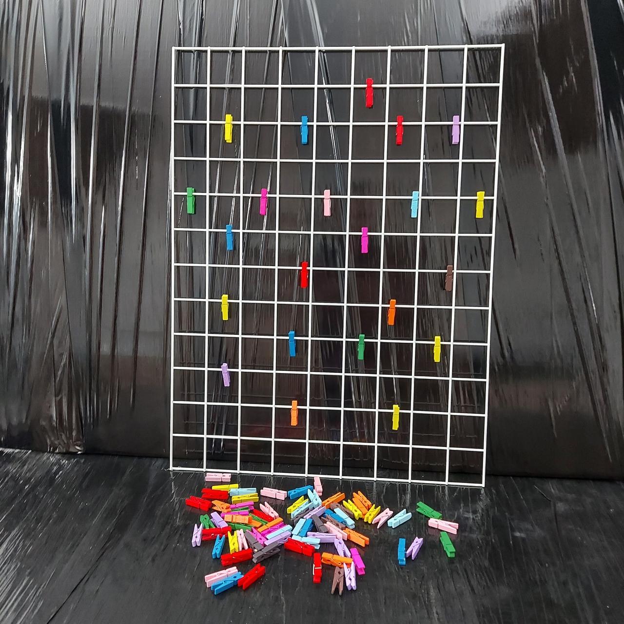 Мудборд 60х45 см 20 прищіпок Білий Мудборд 60х45 см 20 прищіпок Білий