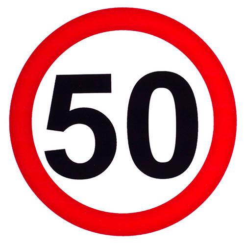 Наклейка знак "50" 130 мм (00000032566)