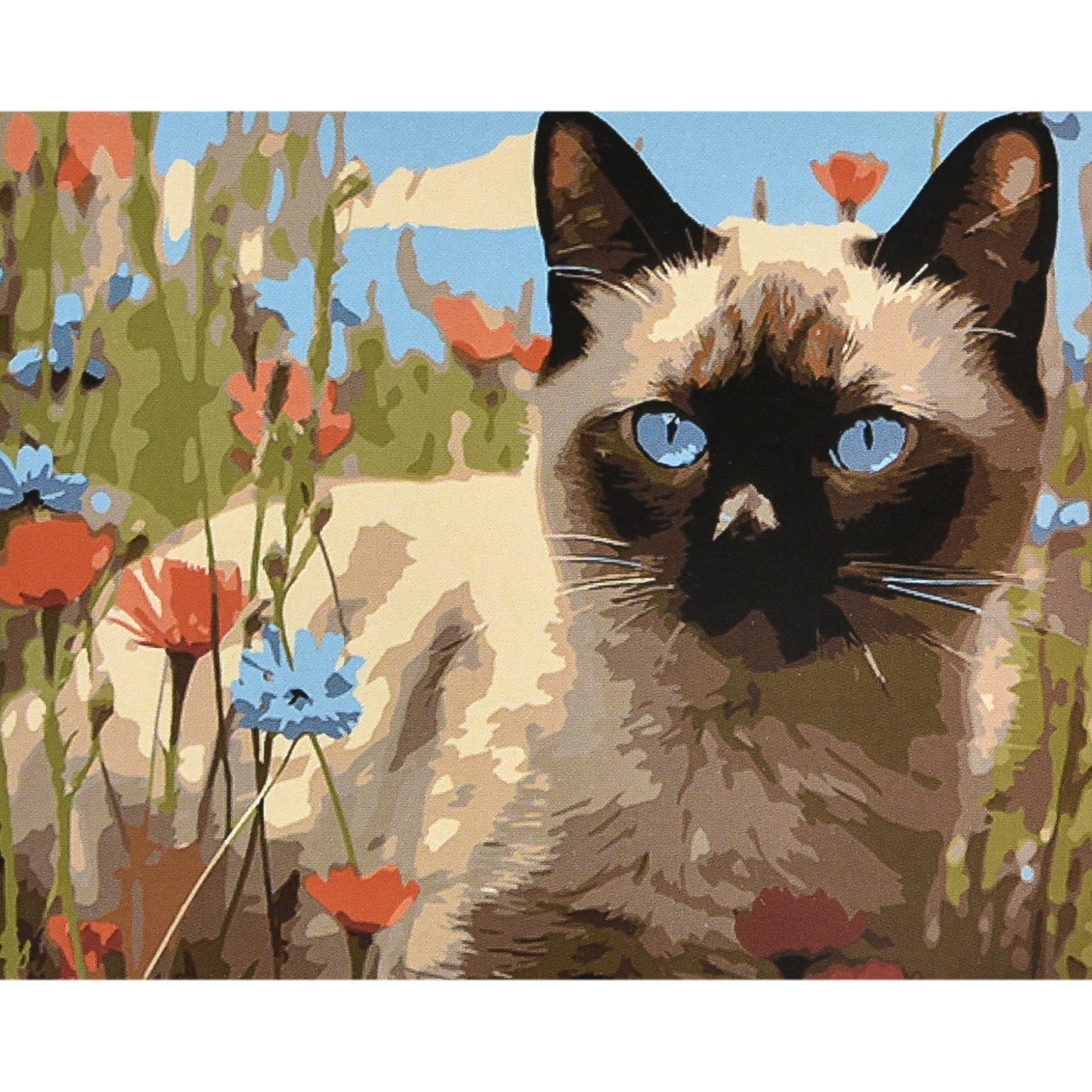 Картина по номерам Strateg Премиум Тишина и красота на лугу с лаком и уровнем 40x50 см (Str-VA-4607)