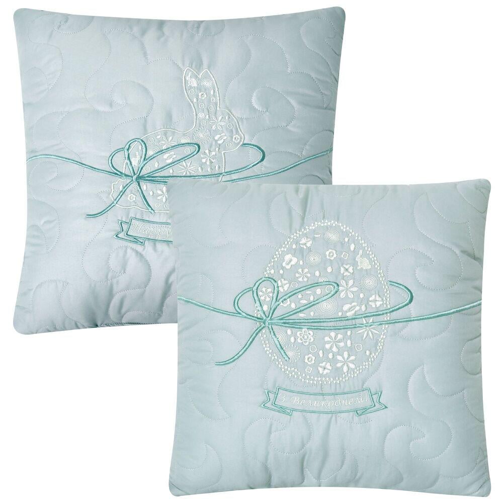 Набор декоративных подушек IDEIA Пасхальный с вышивкой 40х40 см 2 шт. Мятный (26109)