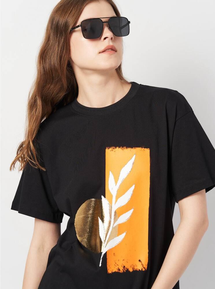 Футболка Eyma Sport 73-4006x14 женская S Черно-оранжевый (191883-2)